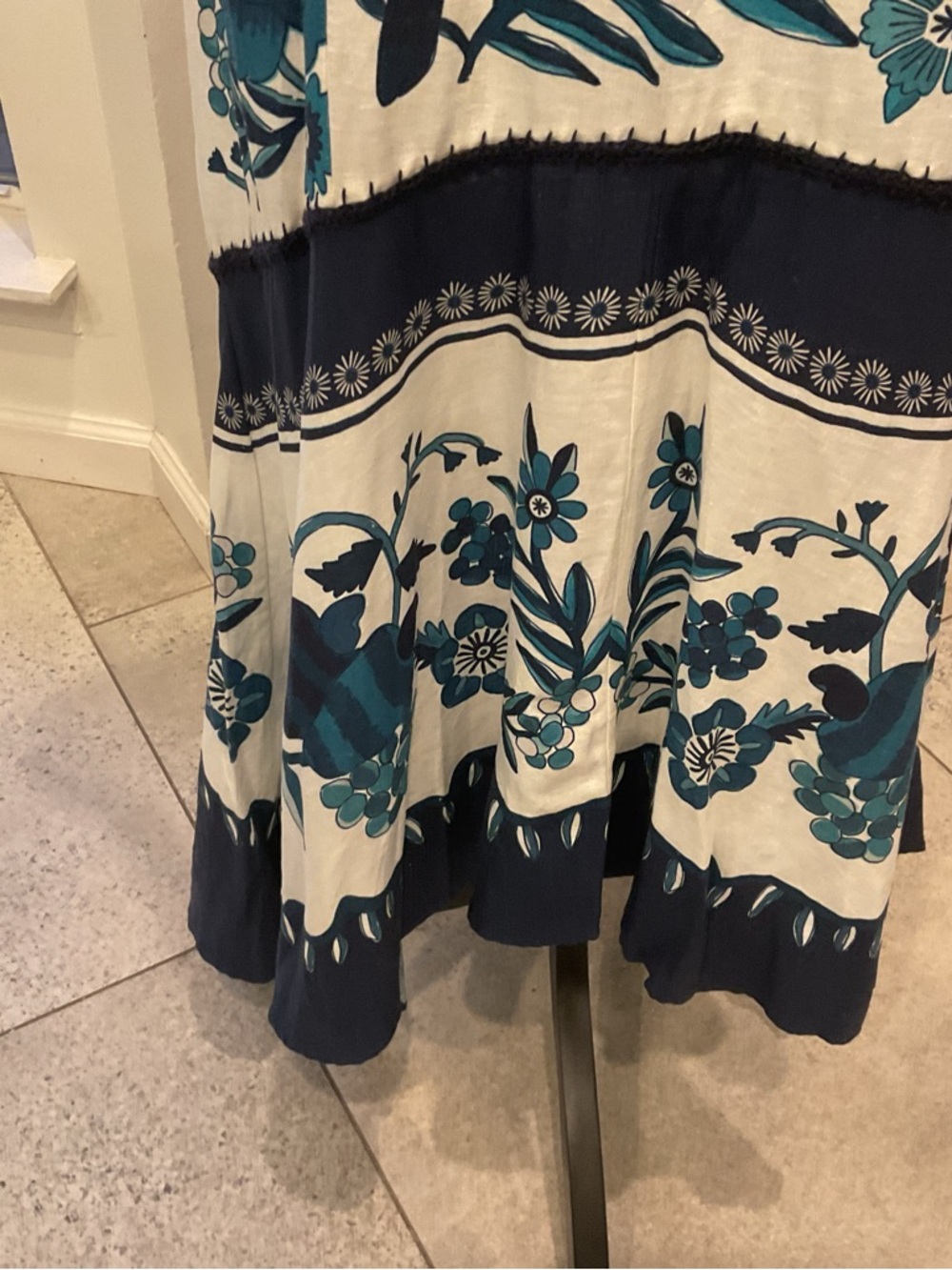 FARM Rio White Dress with Teal & Navy Floral Print - Picture 5 of 15